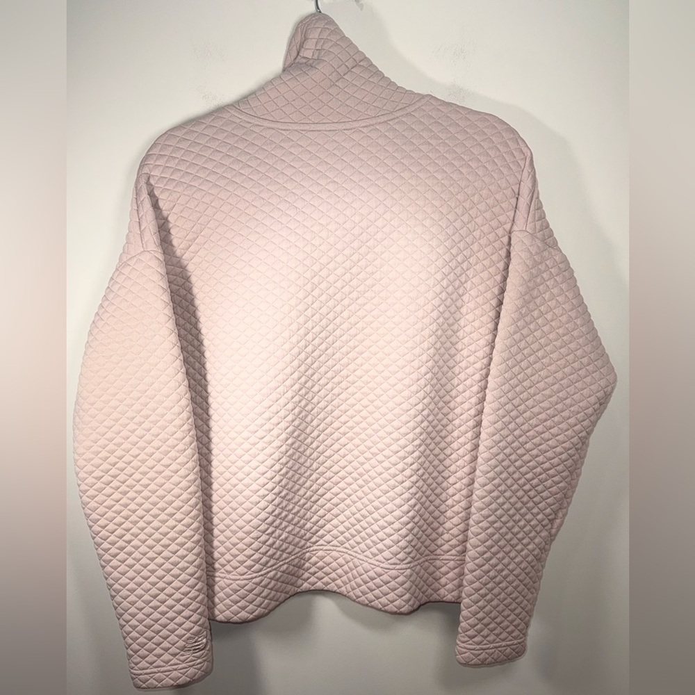 New Balance Quilted Pink Cowl Neck Cottage core Pullover Sweater Size Medium - Picture 6 of 14
